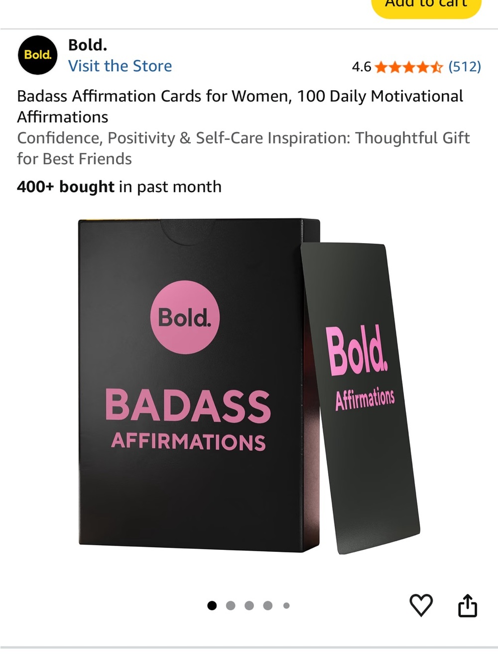 Bold. Badass Affirmations Deck - Black & Pink